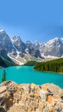 Fototapeta Góry - Majestic mountain lake in Canada. Moraine Lake in Alberta, Canada.