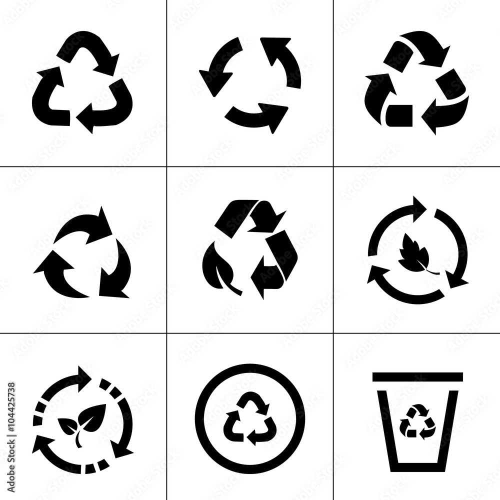 recycling icons - obrazy, fototapety, plakaty 
