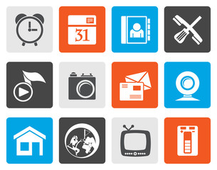 Wall Mural - Flat mobile phone and computer icons - vector icon set