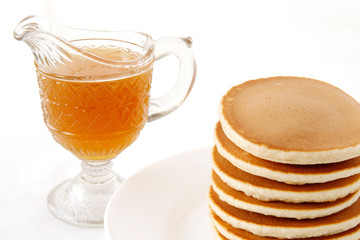 Wall Mural - Pancakes with maple syrup. Pancake's Day 