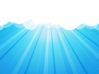 clouds with rays blue background