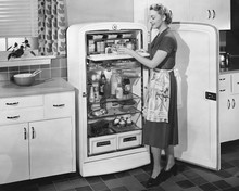 Woman With Open Refrigerator 