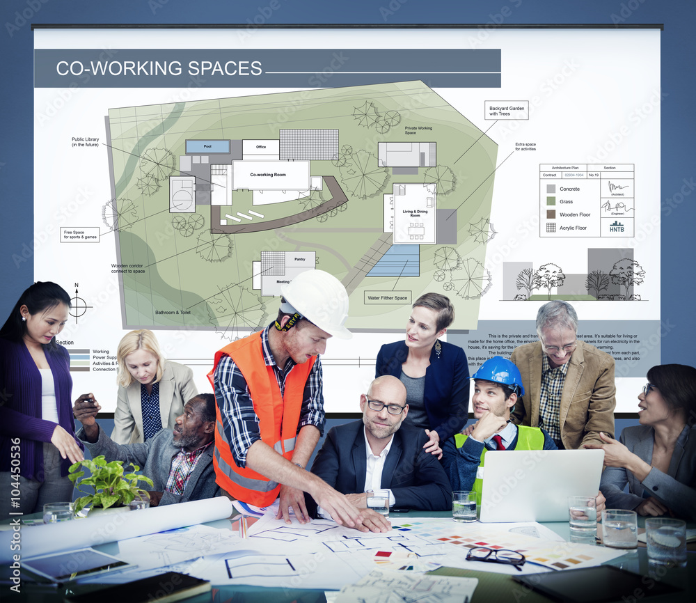 Co Working Space Architecture Plan Map Blueprint Design Concept Stock ...
