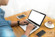 © onephoto - Designer hand working with digital tablet computer and smart pho