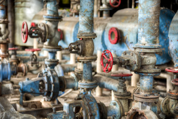 Wall Mural - Old  valves in conlonial style sugar factory in Gondang, Indonesia