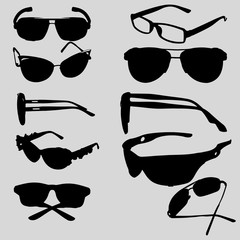 Silhouettes of sunglasses