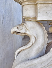 Griffin, Mythical Creature Marble Statue Closeup