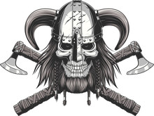 Viking Skull In Helmet