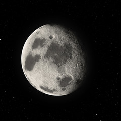 Wall Mural - the moon in the black star sky