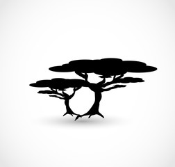 Wall Mural - African trees icon vector