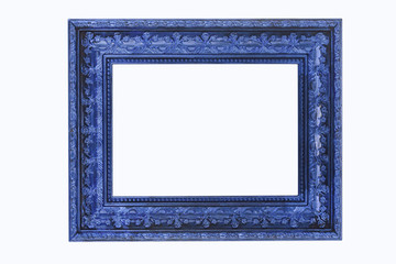 Wall Mural - The blue frame on the white background