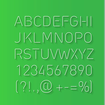 Font Thin Lines with Shadow