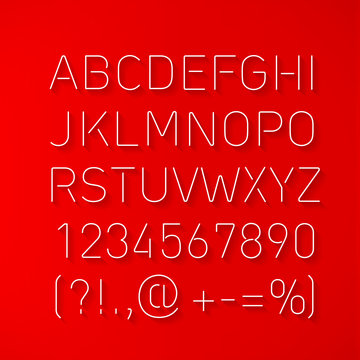 Font Thin Lines with Shadow