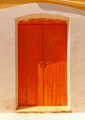 Poster - the beautiful door of an old house at Chora, the capital of Andros island in Greece