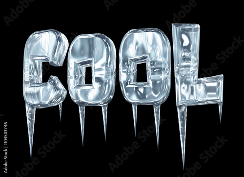 Fotografia Icy COOL sign with icicles on black