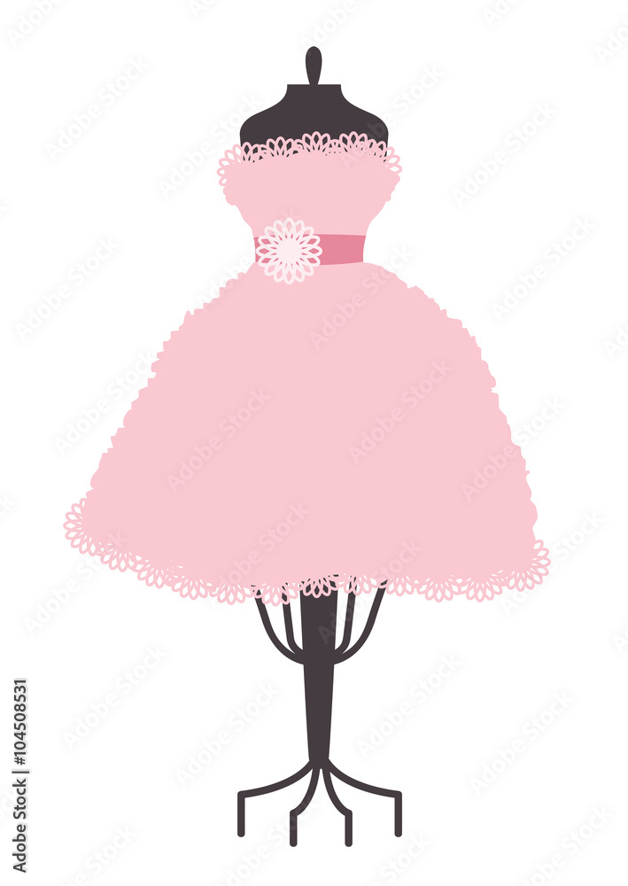Vector cute cartoon dress on mannequin Stock Vector | Adobe Stock