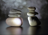 Fototapeta Kamienie - Zen stones for meditation on a black background
