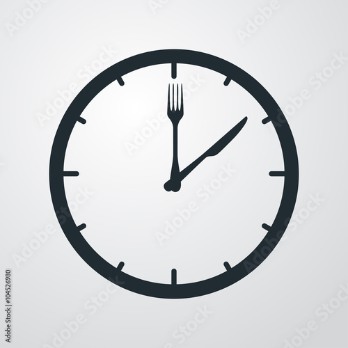 Fotografía Icono plano hora de comer sobre fondo degradado #1