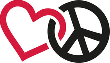 Love And Peace Signs Intertwined