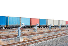 Container Trains Isolated On White Background