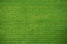 Green Brick Wall Background 