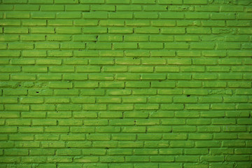 Sticker - Green brick wall background 