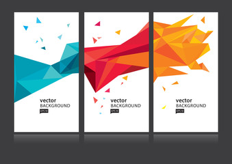Wall Mural - set of abstract geometric polygonal background yellow red blue triangles stock-vector 10 eps