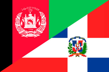 Waving flag of Dominican Republic and Afghanistan 