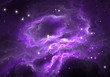 Purple nebula and stars. Space background