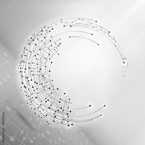 Tapeta ścienna na wymiar Wireframe mesh polygonal element. Sphere with connected lines and dots. Connection Structure. Complex geometric shapes. Geometric Modern Technology Concept. Social Network Graphic Concept