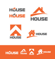 Canvas Print - house real estate logo icon set