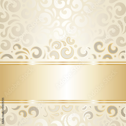Retro Wedding Background Wallpaper Design Ecru Gold Stock Vector Adobe - Gold Background Wallpaper Design