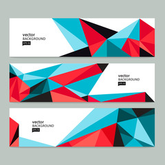 Wall Mural - abstract banner header set abstract colorful geometric polygonal background stock-vector 10 eps