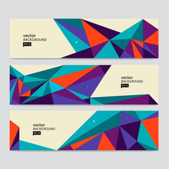 Wall Mural - abstract banner header set abstract colorful geometric polygonal background stock-vector 10 eps