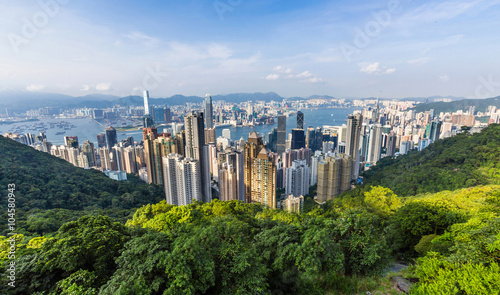 Hong Kong Skyline from Victoria Peak in Hong Kong, China. Wallpaper Mural