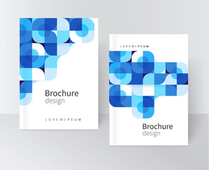 cover design for Brochure leaflet flyer. Geometric Abstract background White blue and black squares and circles. stock-vector EPS 10