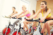 © Kalim - Sporty women on spinning class