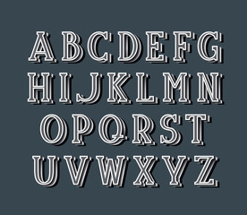 Leinwandbilder - Graphical elegant serif font with 3d effect shadow.