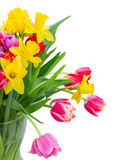 Fototapeta Tulipany - bouquet of   tulips and daffodils
