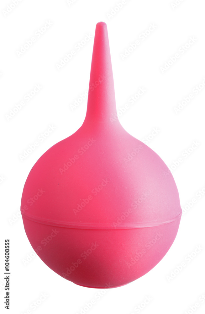 Pink enema, isolated on white