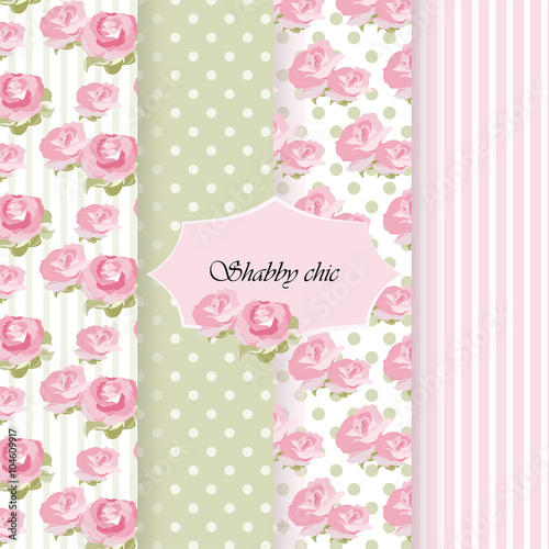 Fotografie, Obraz Shabby chic set of ornaments patterns. Vector