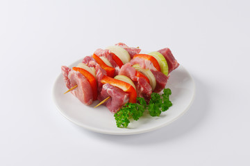 Wall Mural - raw pork skewers