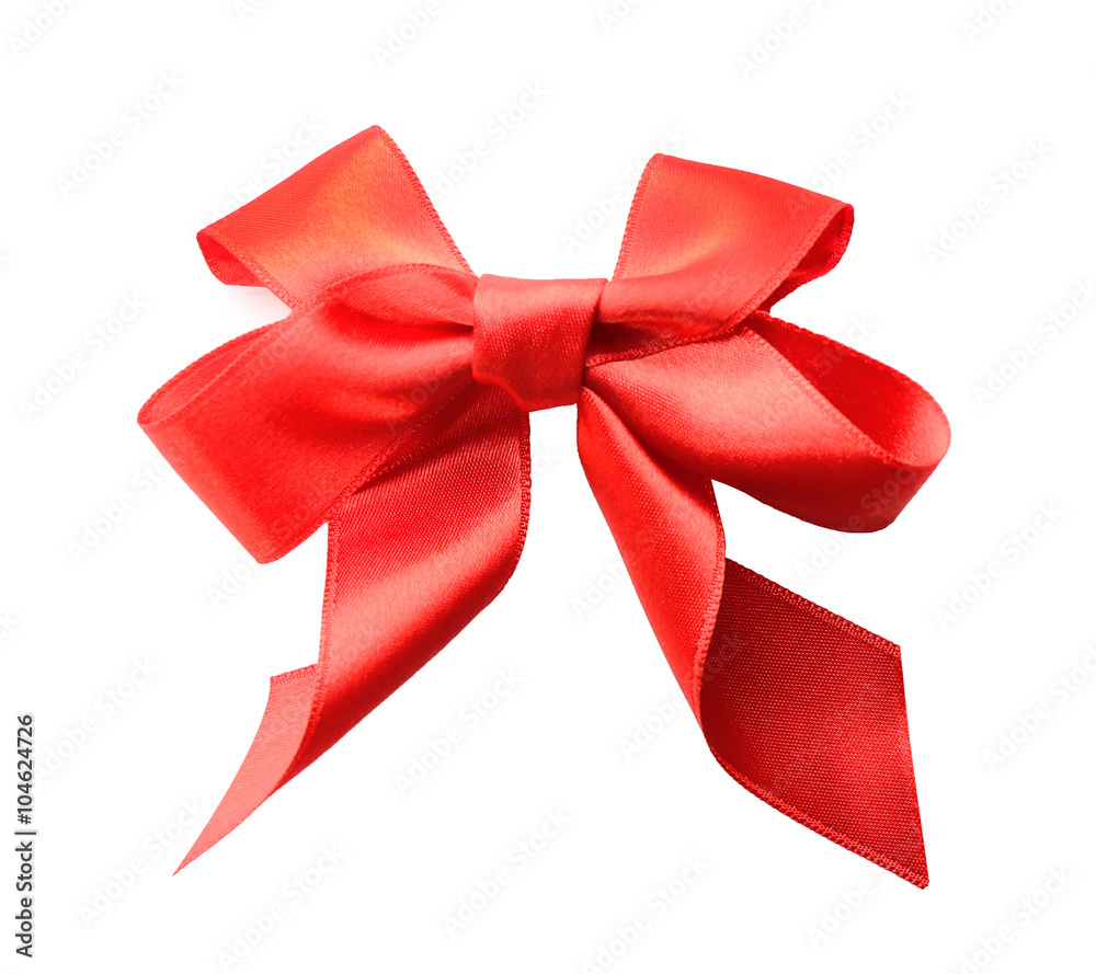 Red bow, isolated on white