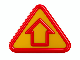 Wall Mural - house traffic sign on white background. Isolated 3D image