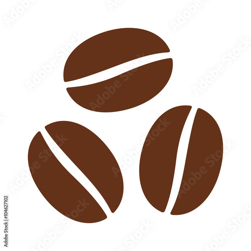 Fotografie, Obraz Coffee beans / seeds flat color icon for food apps and websites