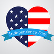 Icono plano Independence Day en corazon bandera USA #1