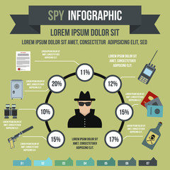 Poster - Spy infographic, flat style
