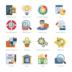 Poster - business and finance flat icons