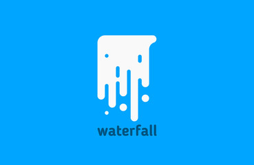 Wall Mural - waterfall logo. water logo. creative logo design. line logo.