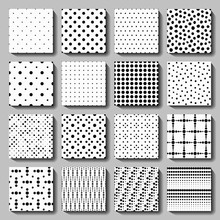 Unusual Black White Polka Dot Pattern Set